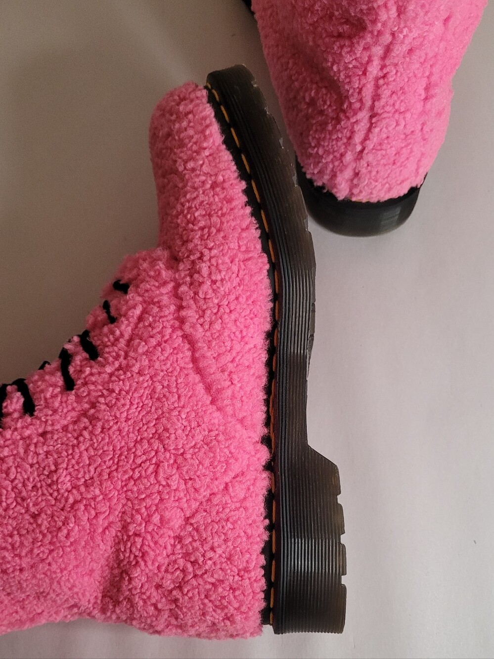Dr Martens 1460 Pascal Pink Faux Shearling Boots - Picture 8 of 10